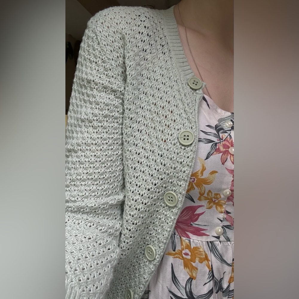 Brass & Moore Green Knit Cardigan Top